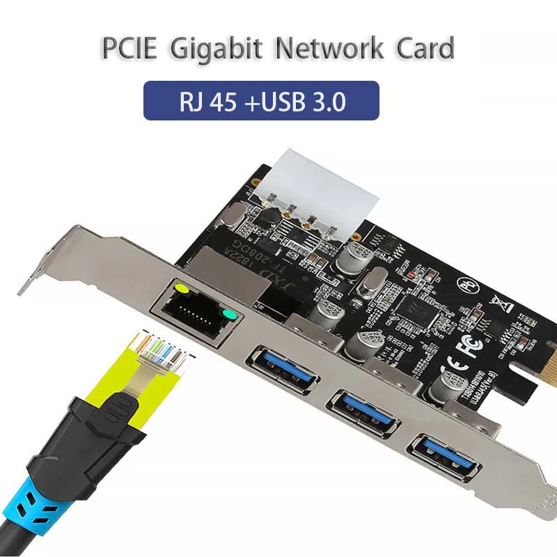 

USB3.0 HUB computer accessorie PCI Express Game Gigabit PCI-E Network Card Ethernet RJ-45 LAN Adapter gaming adaptive PCIE Card