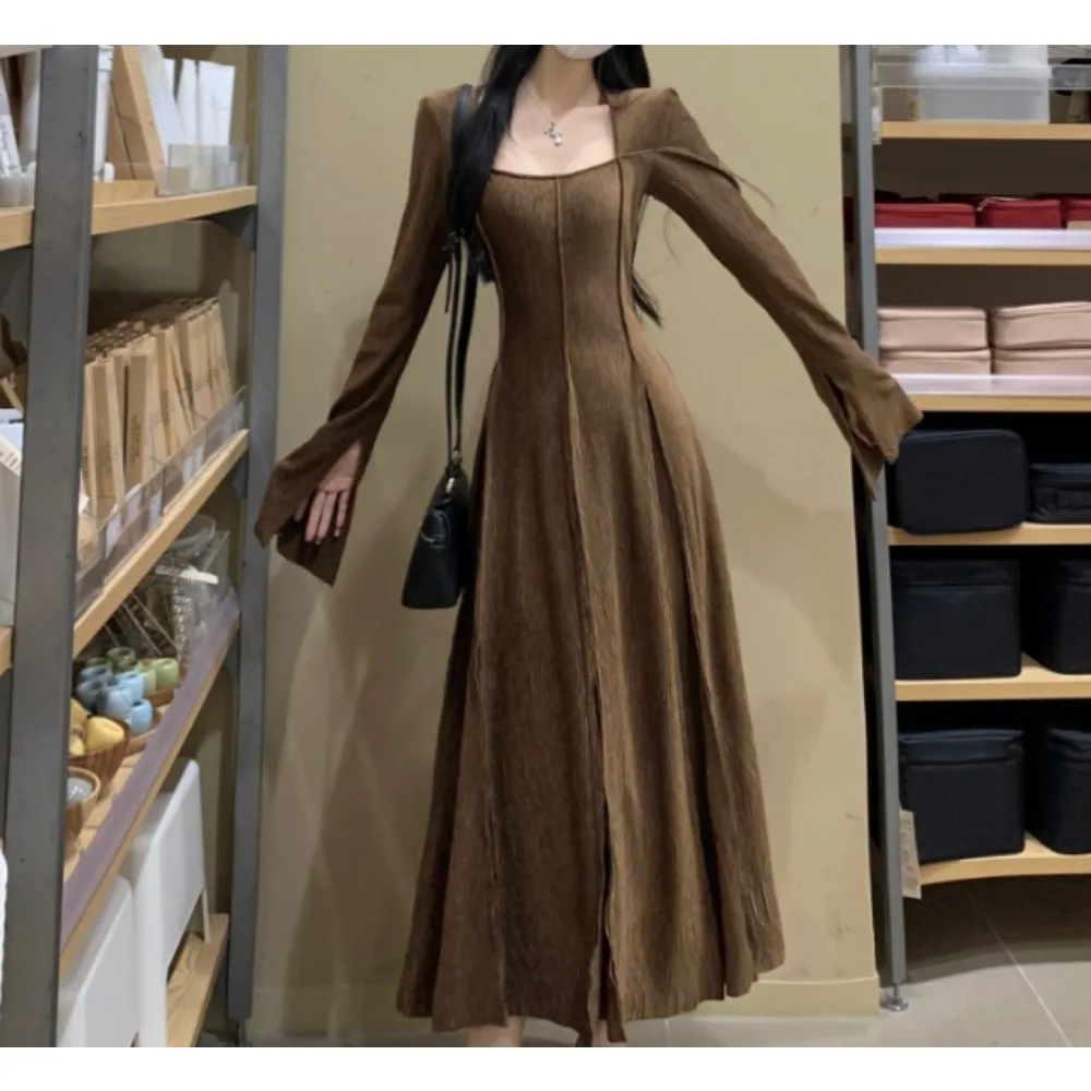 

Элегантные винтажные велюровые платья Fairycore с длинными рукавами, вечерняя уличная женская одежда больших размеров