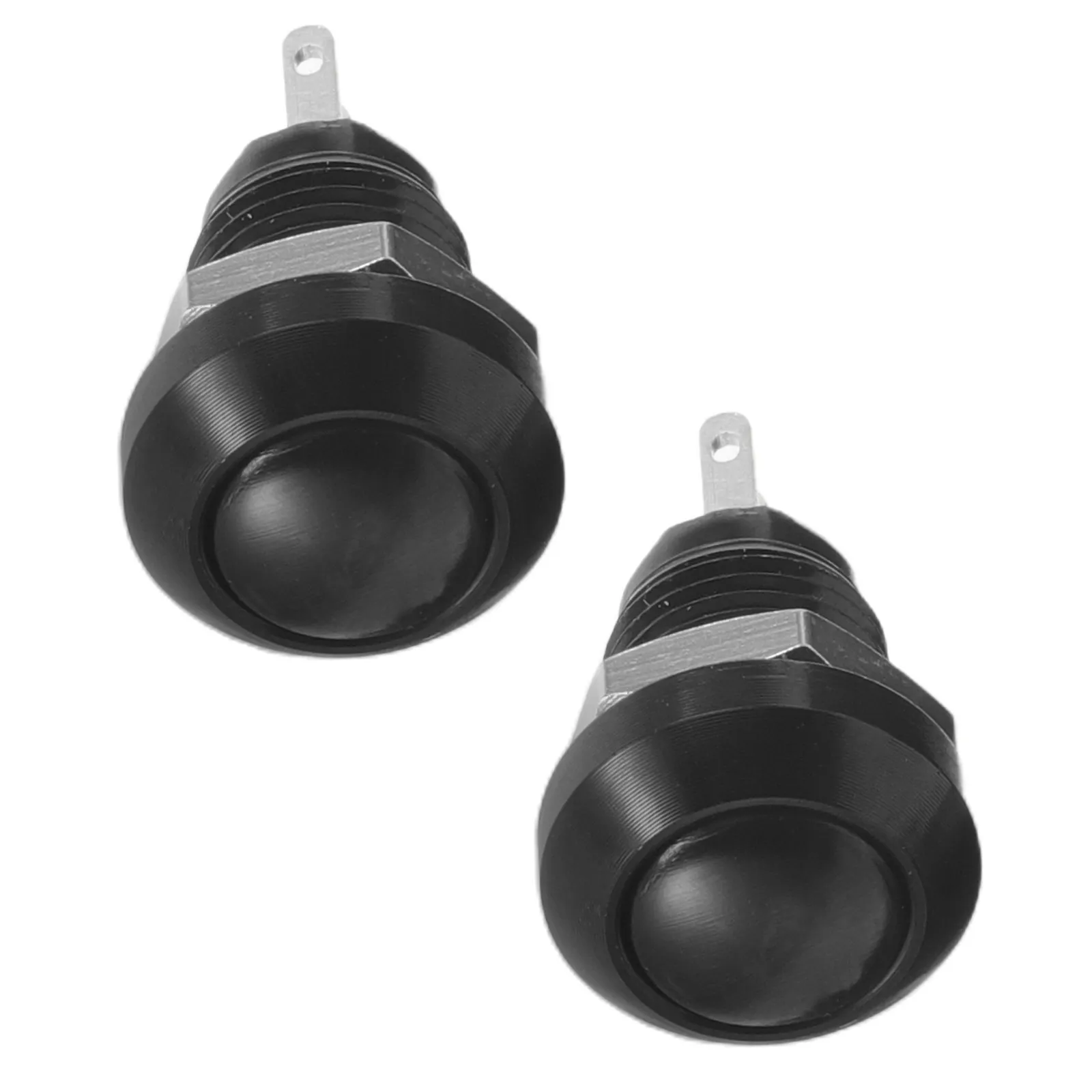 2Pcs Momentary Push Button Switch for Car Panel Alloy Body Mini Round Self Reset Spst Metal Dash Replacement 8Mm Precision