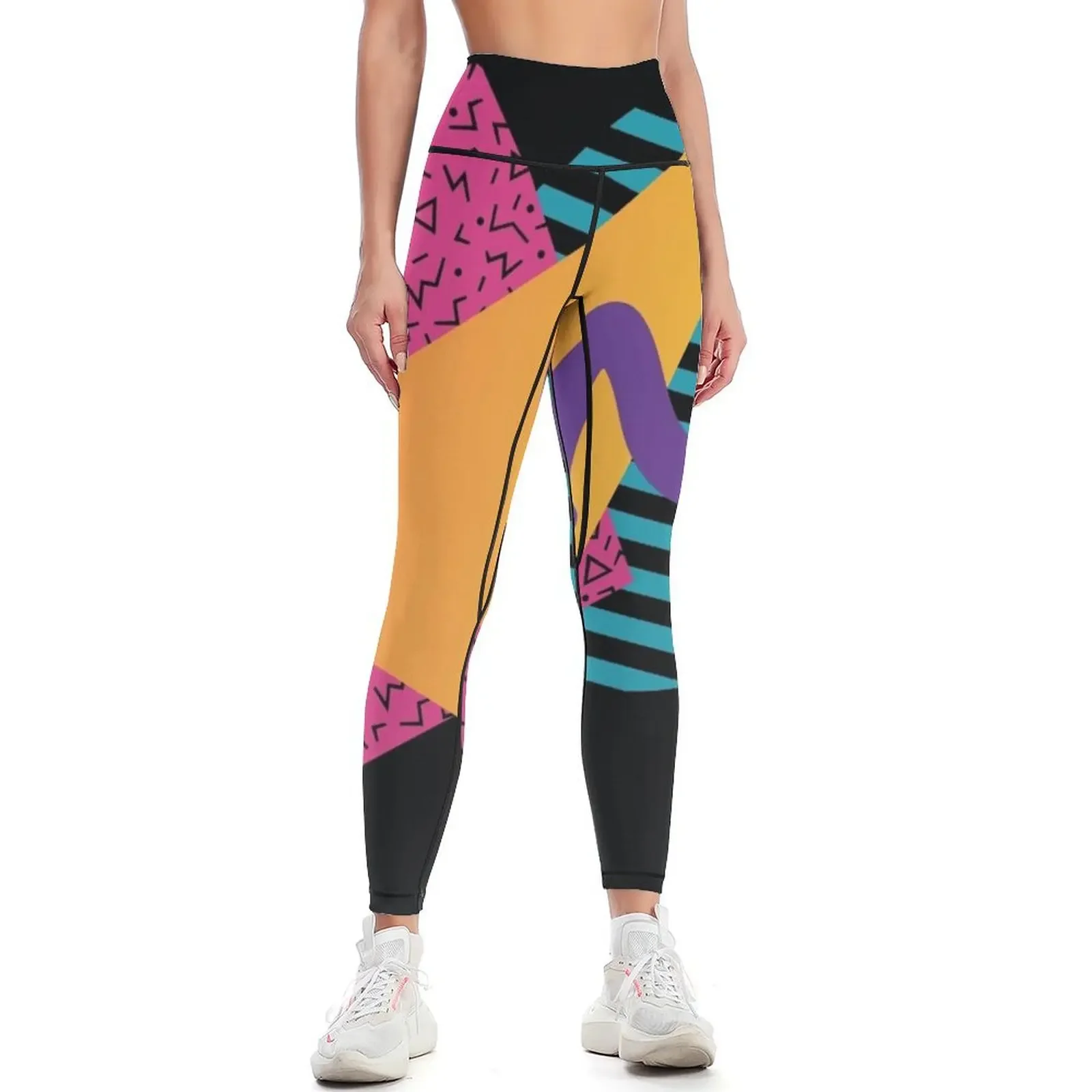 

Memphis Pattern 28 - Retro 90s / 80s Leggings sportswear gym Female legging pants Fitness's gym clothes gym wear Womens Leggings
