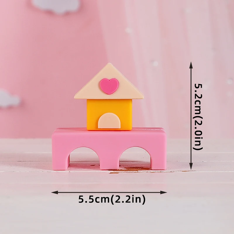 Baby-Bausteine Auto Trojanisches Pferd Blau Rosa Bär Tortendekoration für Jungen Mädchen Babyparty Geburtstagstorten-Deko-Set – Detail 10