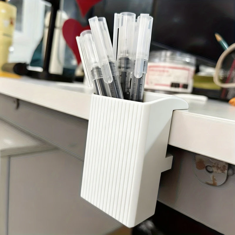

1pcs Desk Pen Holders Clip-On Pencil Storage Containers PP Plastic Desk Organizer Storage Box Home Office Supplies Accessory