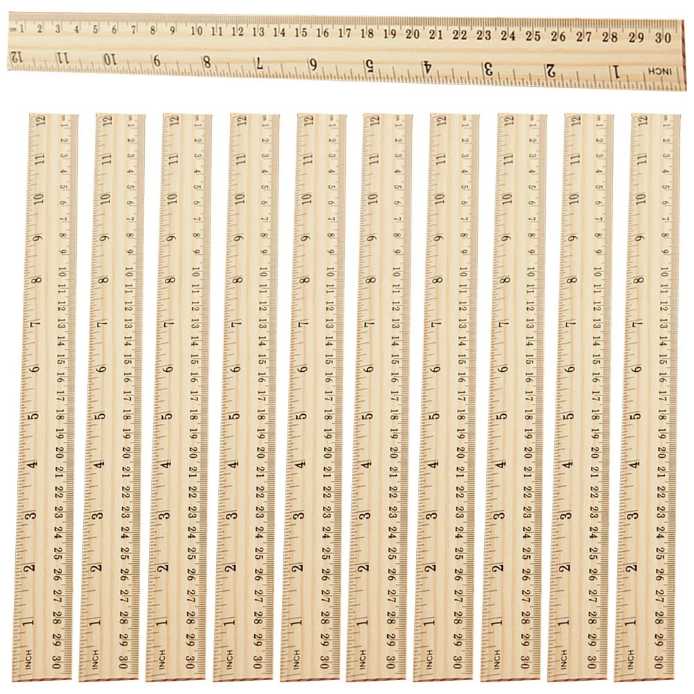 20Pcs Wooden Rulers Multi-Function Straight Edges Rulers for Drawing Engineering Office Use Wooden Ruler