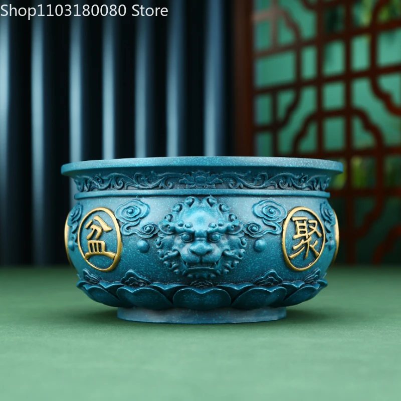 Copper Brass Treasure Bowl Statue, Chinese Fengshui Decor for Home Office Store, Lucky Gift, 11cm,19cm,22cm