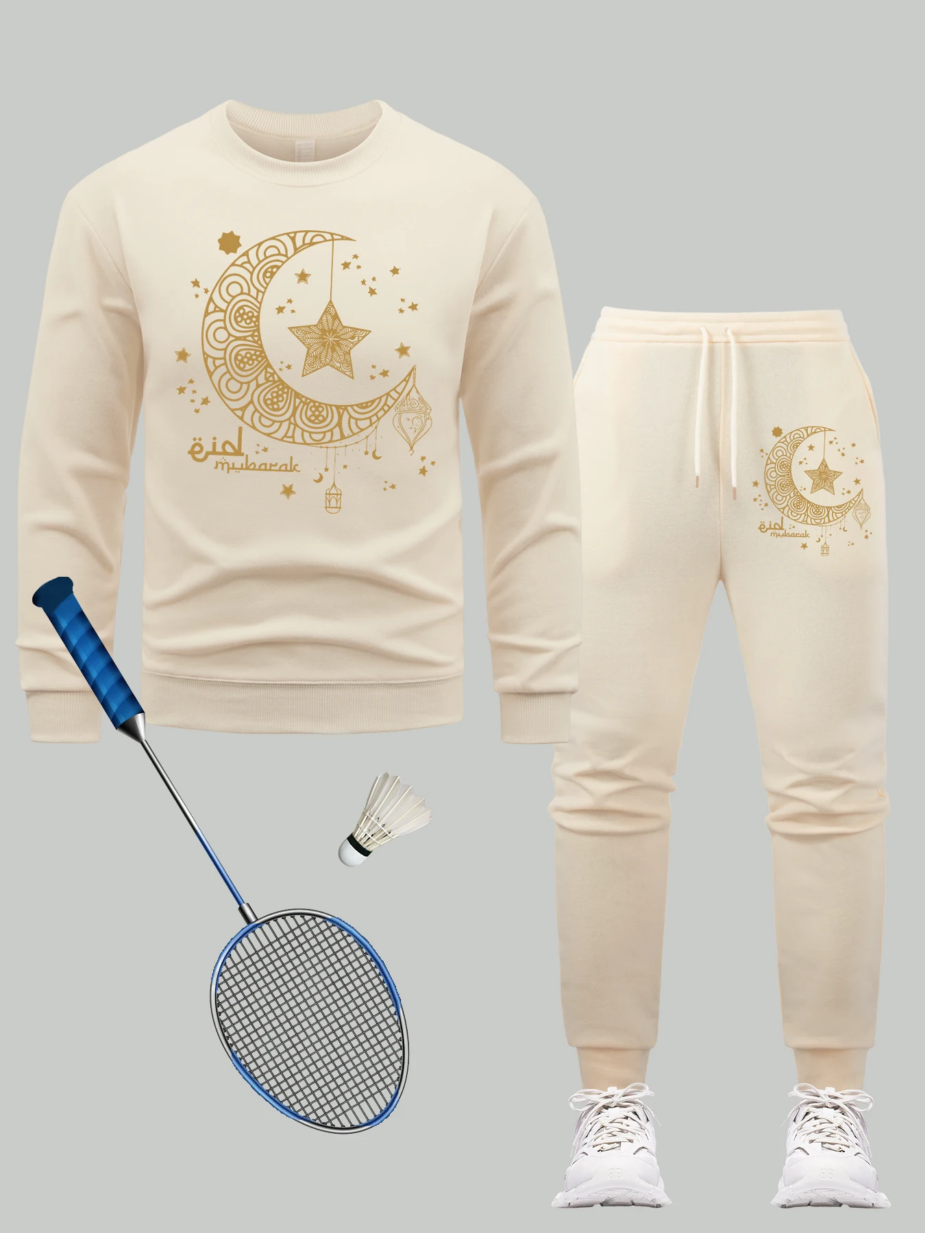 

Креативный мужской свитшот с принтом Луны и звезд, осенний повседневный пуловер, теплые флисовые спортивные штаны, спортивные мужские свободные комплекты одежды