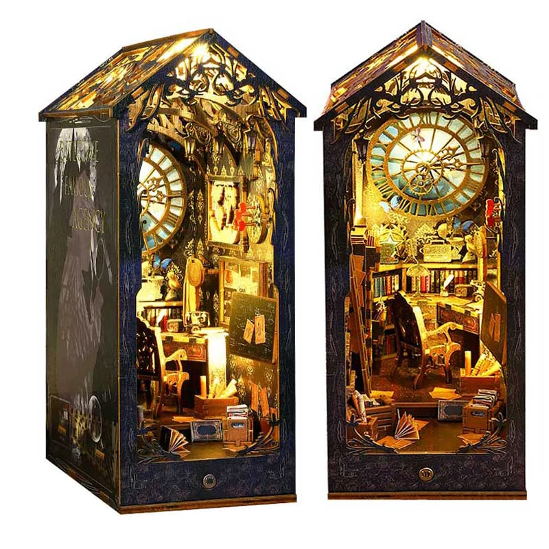 

DIY Wooden 3D Puzzles Book Nook Kits Bookshelf Miniature Building Kits Home Decor Creative Dollhouses Toys For Kids Xmas Gifts