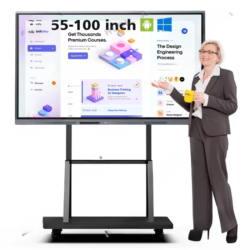 

65/75/86/100 4K Monitor Interactive Smart Board Touch Screen Digital School Teaching Tablet Interactive Whiteboard