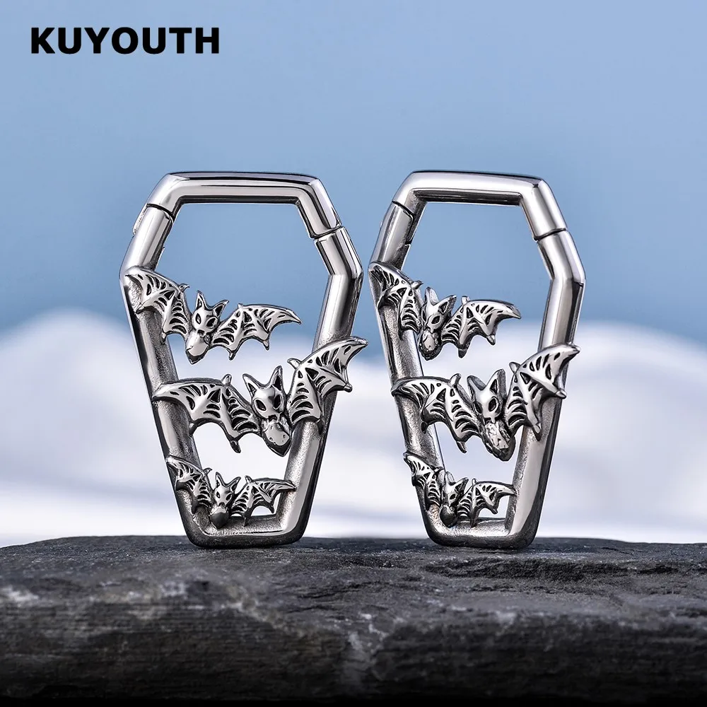 

​ KUYOUTH модный магнит из нержавеющей стали для ушей, вешалка для ушей, расширители, носилки, украшения для тела, серьги для пирсинга, 5 мм, 2 шт.