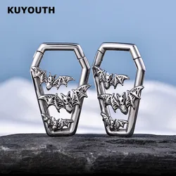 KUYOUTH 2PCS Halloween Bat Magnet 316L Stainless Steel Ear Weight Hanger & Stretchers Body Jewelry