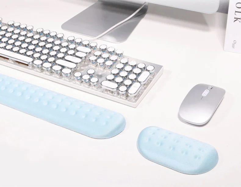 Schaumstoff-Handgelenkauflage Tastatur-Pad-Set 3 Farben Büro Gaming Ergonomische Rutschfeste Schreibtischunterlage – Detail 1