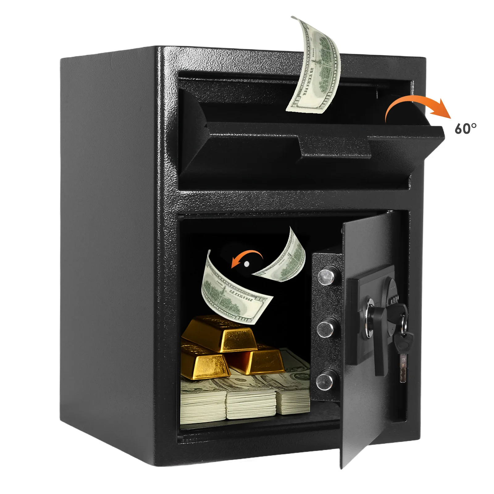 

Office Security Chest with Digital Combination Lock Drop Slot Depository Safe Box Digital Depository Safe for Home Office Hotel