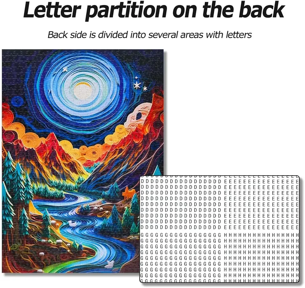 Puzzle papierowe 300/500/1000 elementów Góry i Rzeki, układanka relaksująca dla dorosłych, prezent dla rodziny, dekoracja do domu i biura