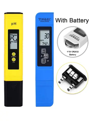 2pcs TDS PH Meter Digital Water Tester 0.01ph High Accuracy PH Meter 0-9990ppm Temperature TEMP PPM Tester