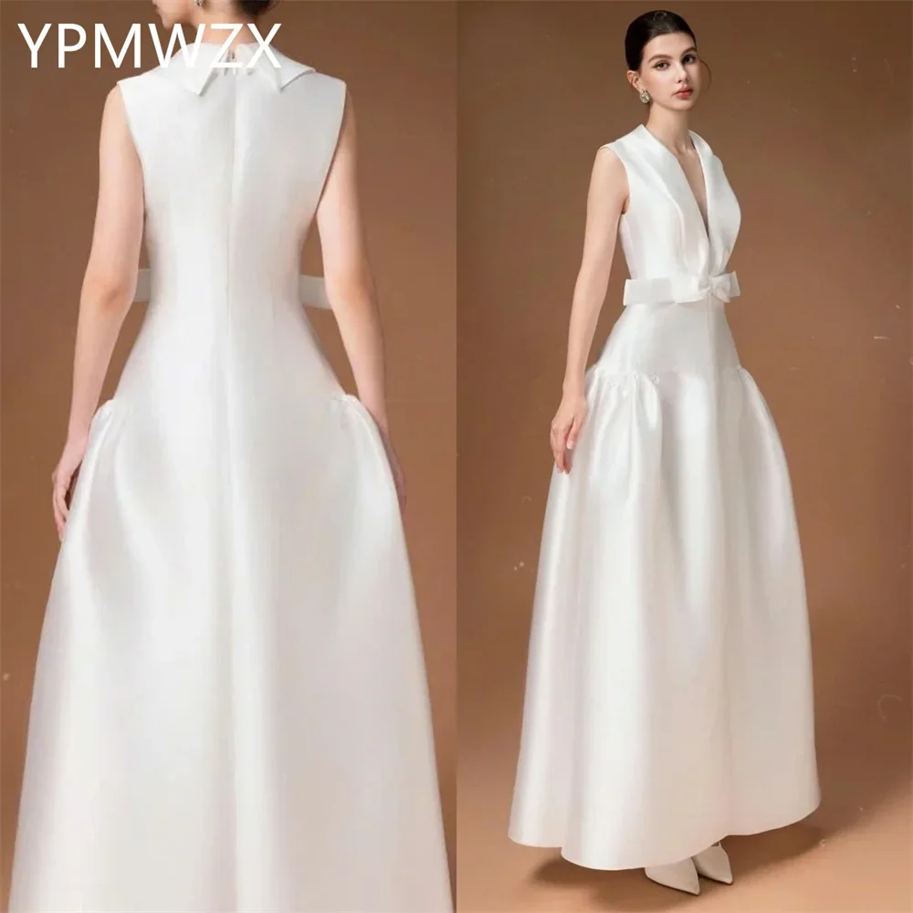 

Customized Prom Gown Evening Women YPMWZX Scoop Neckline A-line Floor Length Skirts Bespoke Occasion Dresses Party Form