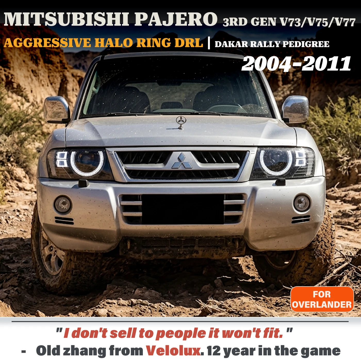 

For Mitsubishi Montero Pajero Shogun 2004-2011 V73 V75 V77 Bi-LED Projector Headlights Upgrade w/ Blue Sequential Modern DRL