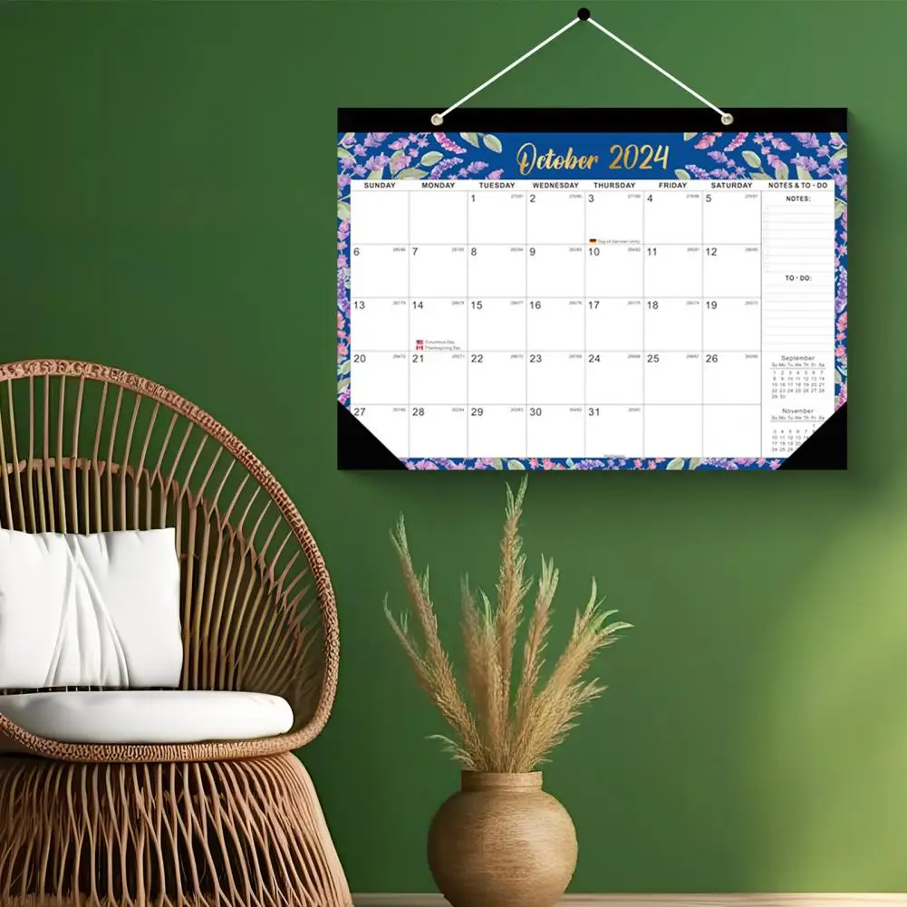 

Thick Paper Calendar 2024 Wall Calendars with Lanyard Durable Monthly Planners To-do Lists New Year Gifts for Organization