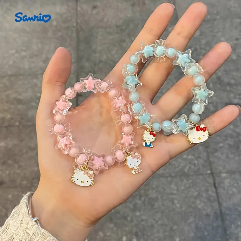 1pc Exquisite Fashion Resin Beads Hello Kitty Charm Bracelet Versatile Stylish Accessory Authorized Delicate and Durable Design