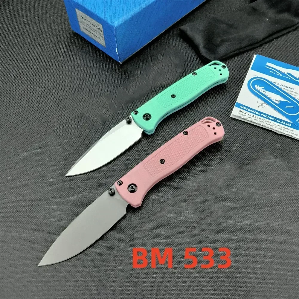 BM 485 Valet Pocket Folding Knife D2 Blade Carbon Fibre Handles Tactical Survival Hunting Knives Camping Flipper Clip EDC Tools