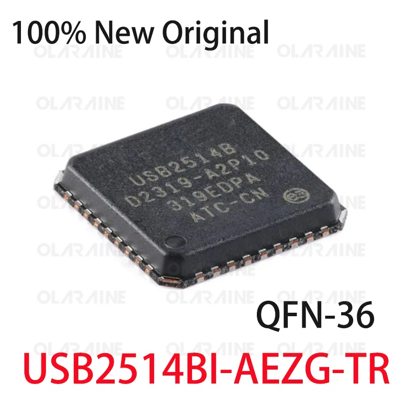 

1/5/10Pcs USB2514BI-AEZG-TR QFN-36 USB 2.0 interface integrated circuit Data rate 480 Mb/s Voltage 3.6 V Current 70 mA