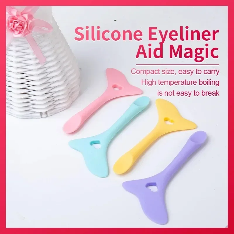 Multi-functional Eyeliner Stencil Wing Tips Silicone Eyeliner Aid Cat Eye Line Drawing Lipstick Wearing Aid Makeup Tools