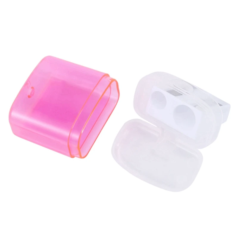 48PCS 4 Color Pencil Sharpener Transparent Cute Pupil Pencil Sharpener Manual Pencil Sharpener