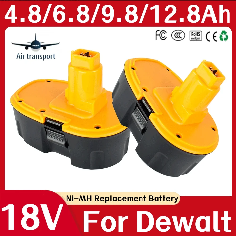 For 18V Dewalt 4.8/6.8/9.8/12.8Ah Power Tool Battery,With DeWalt DC9096 DE9039 DE9095 DW9098 DW9096 Replacement Batter Compatibl