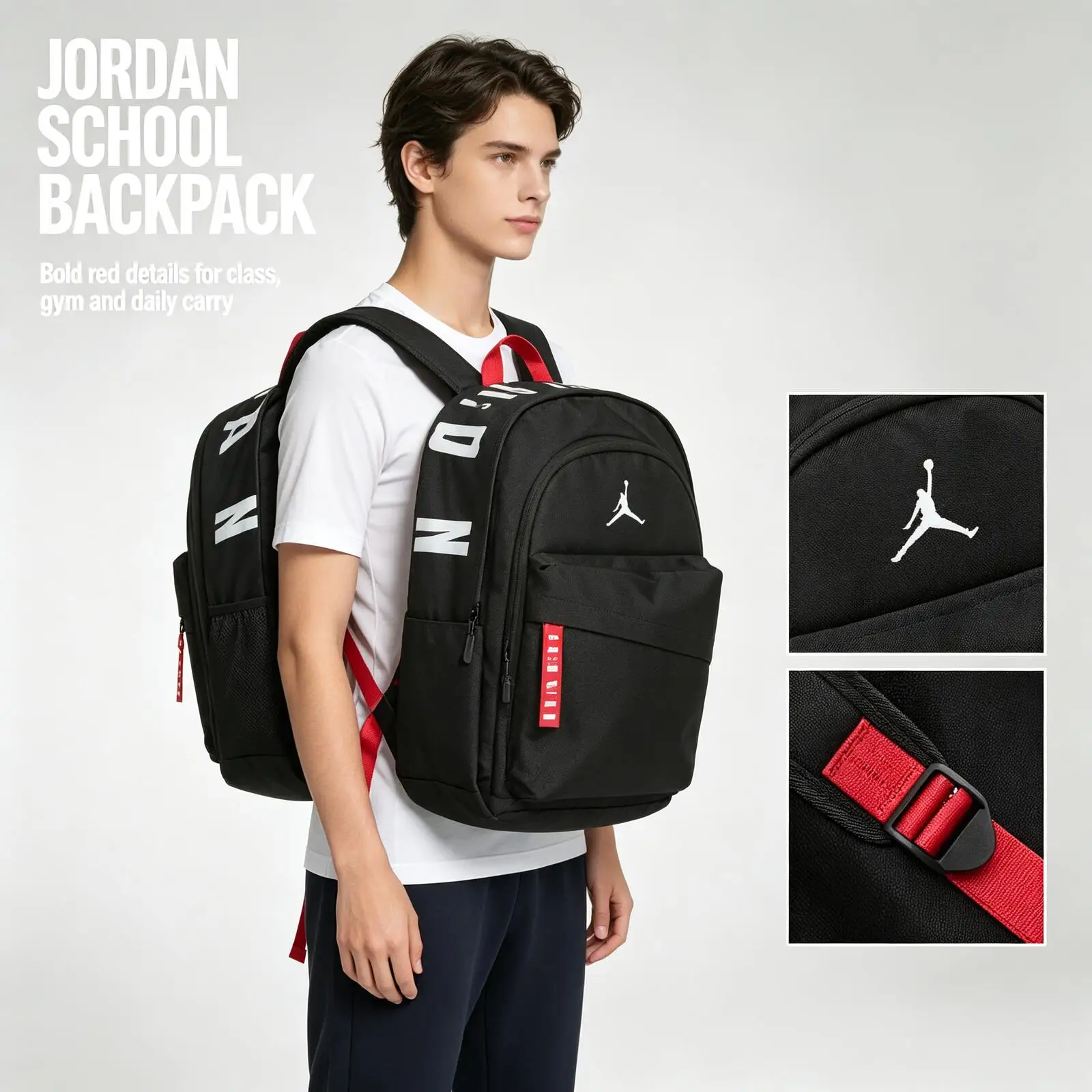 Nike Backpack For Men And Women, Large Capacity Computer Bag, Student School Bag JD2433088PS-002