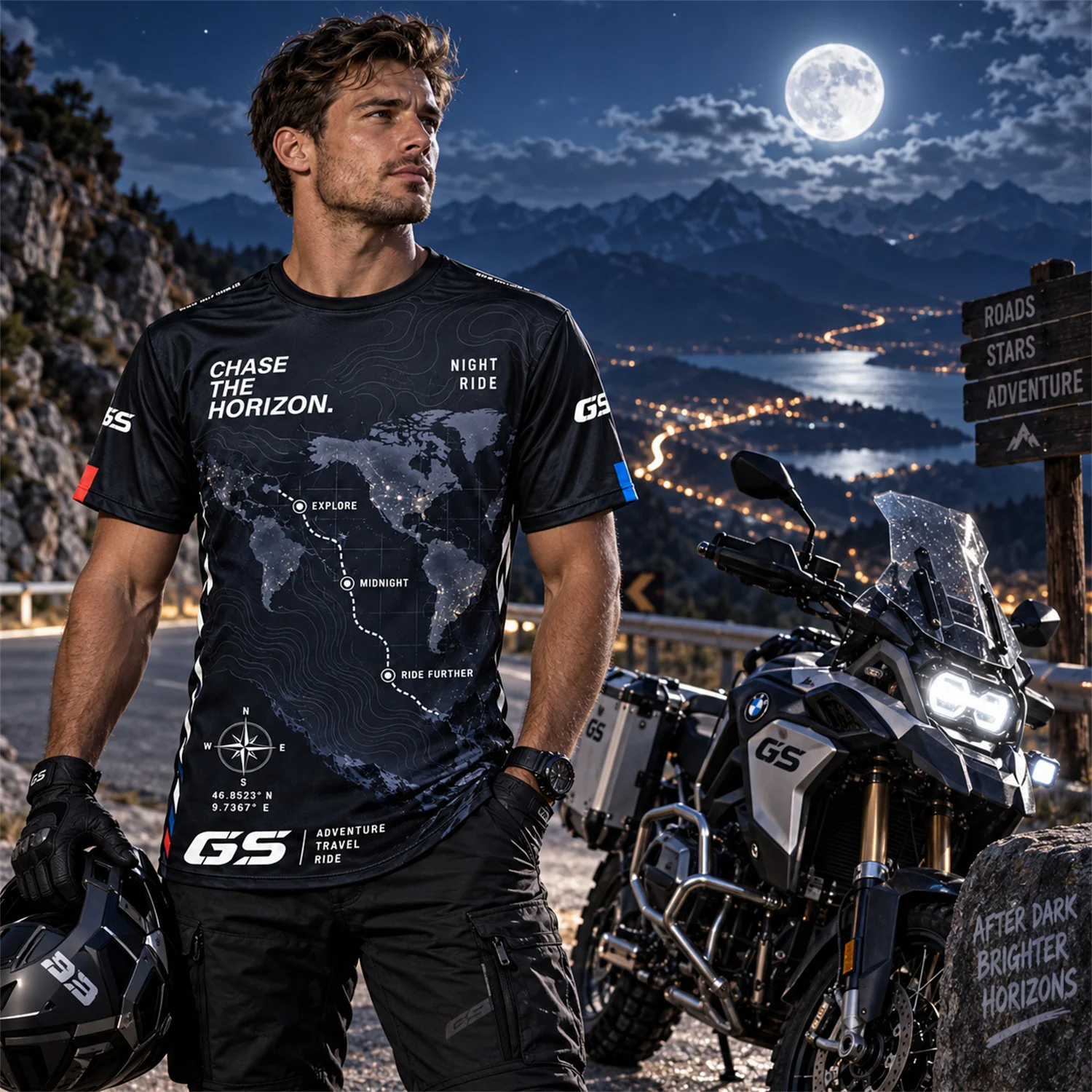 Outdoor Adventure And Travel - Camiseta de motociclista GS Motorrad, com