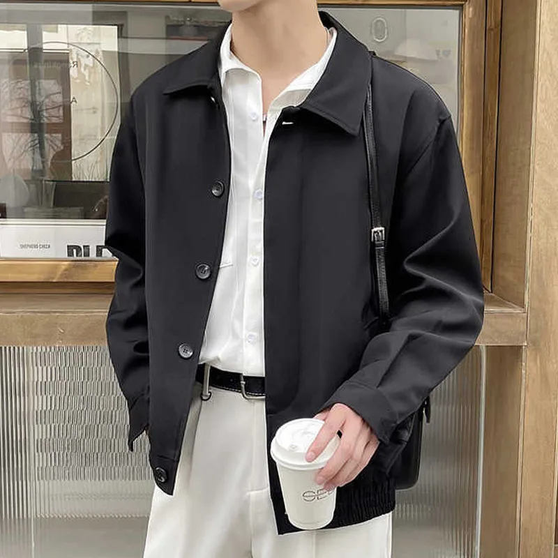 

New Autumn Fashion Trend Casual Simple Polo Workwear Short Style Light Mature Style Versatile Loose Style Men's Jacket Coat