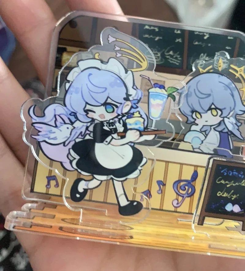 New Hot Honkai Star Rail Coffee Shop Acrylic Stand Robin Sunday Figure Display Game Goods Collection Desk Decor Ornament Cute