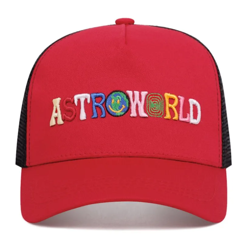 New ASTROWORLD Letter Embroidered Baseball Hat Unisex Fashion Mesh Breathable Snapback Dad Cap Couple Outdoor Hip Hop Visor Hats