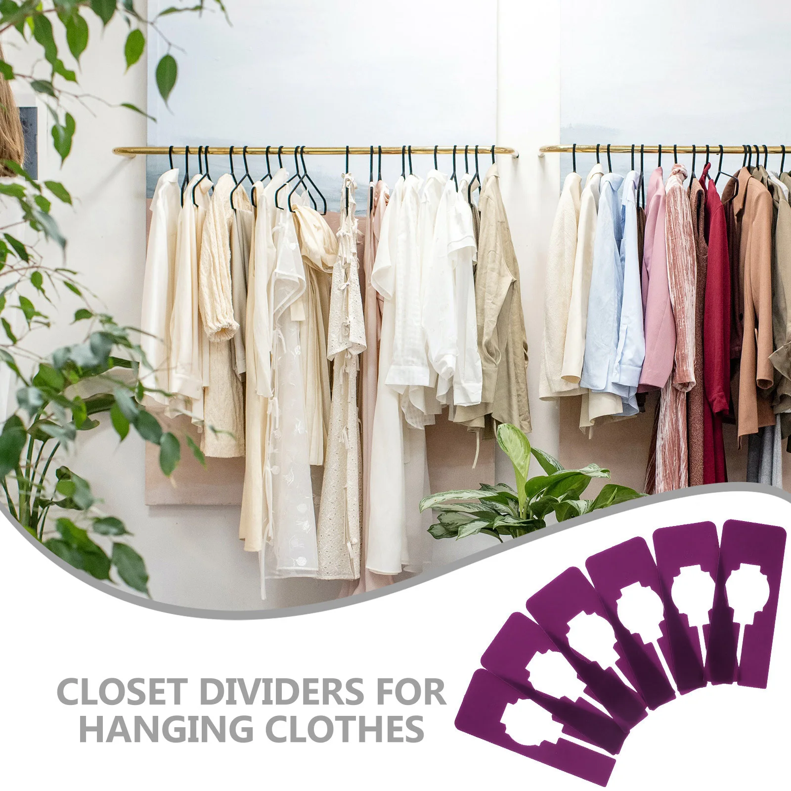 

10 Pcs Closet Wardrobe Divider Size Separators Clothing Racks Label Plastic Clothes Hangers Purple Dividers with Labels Child