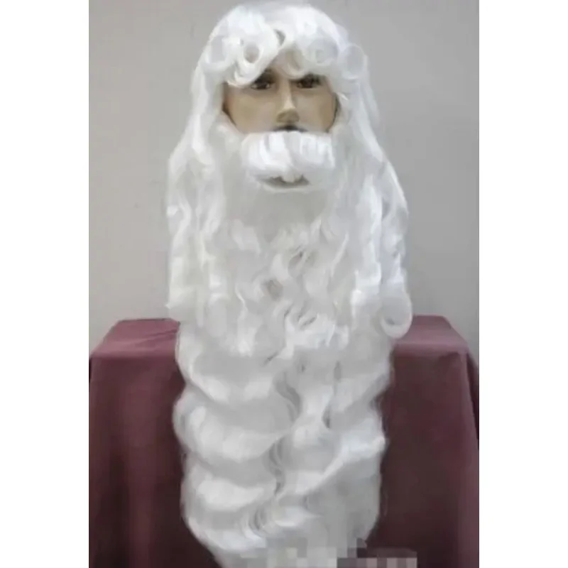 Wig silver white Santa Claus beard set fancy dress cosplay wig hivision