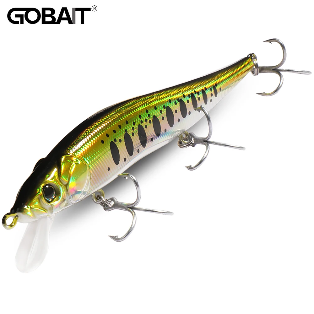 GOBAIT Sinking Minnow Köder 14,5 g 11,5 cm Schwerkraftübertragung Weitwurf 3 Haken Getriebe Pesca 3D Augen Jerkbait Tackle Angelköder