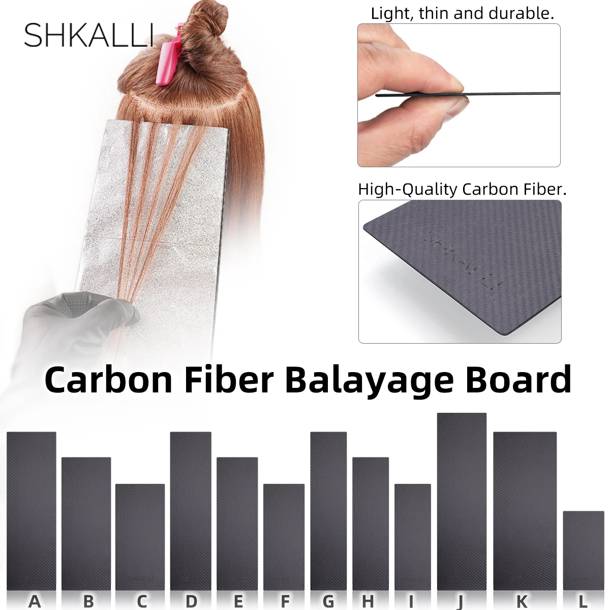 SHKALLI Carbon Fiber Hair Coloring & Highlighting Board for Salons - Non-Slip, Lightweight, Durable Tool for Hairdressers