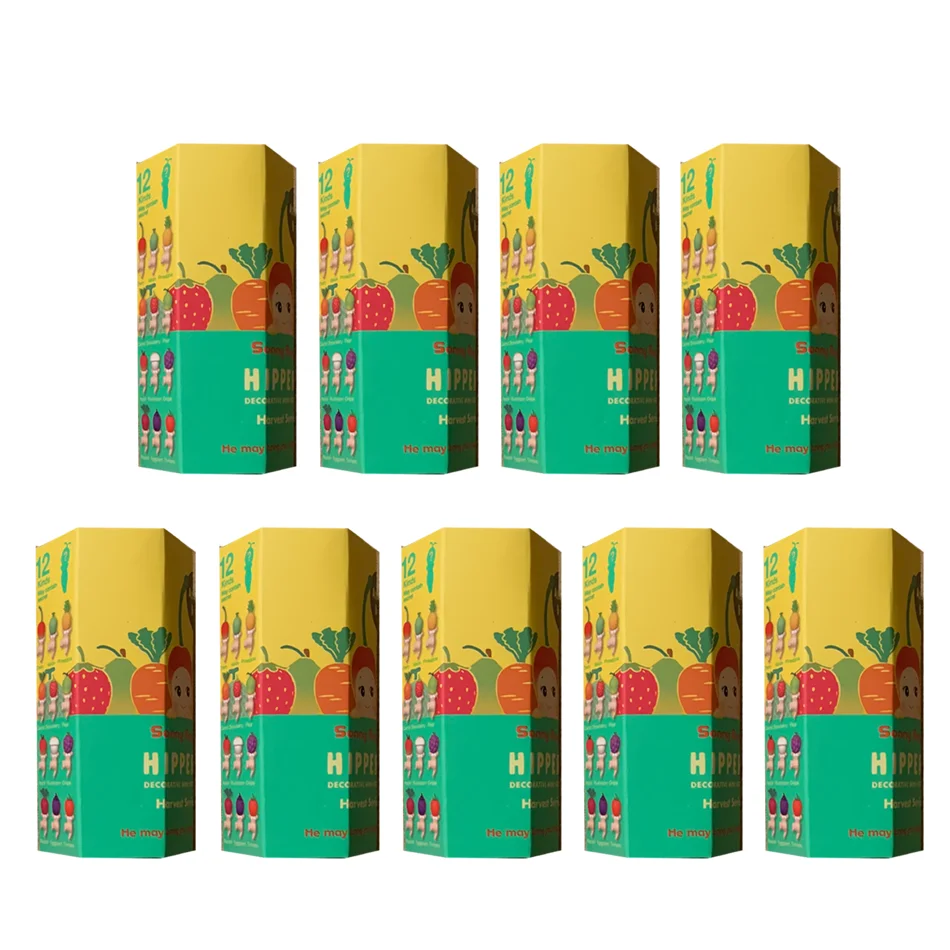 1-12 Stück Obst-Gemüse-Kopf Mini Liegende Puppe Blind Box Niedliche Bildschirm-Figuren Desktop-Auto-Ornament Sammlerstück Spielzeug Geburtstagsgeschenk