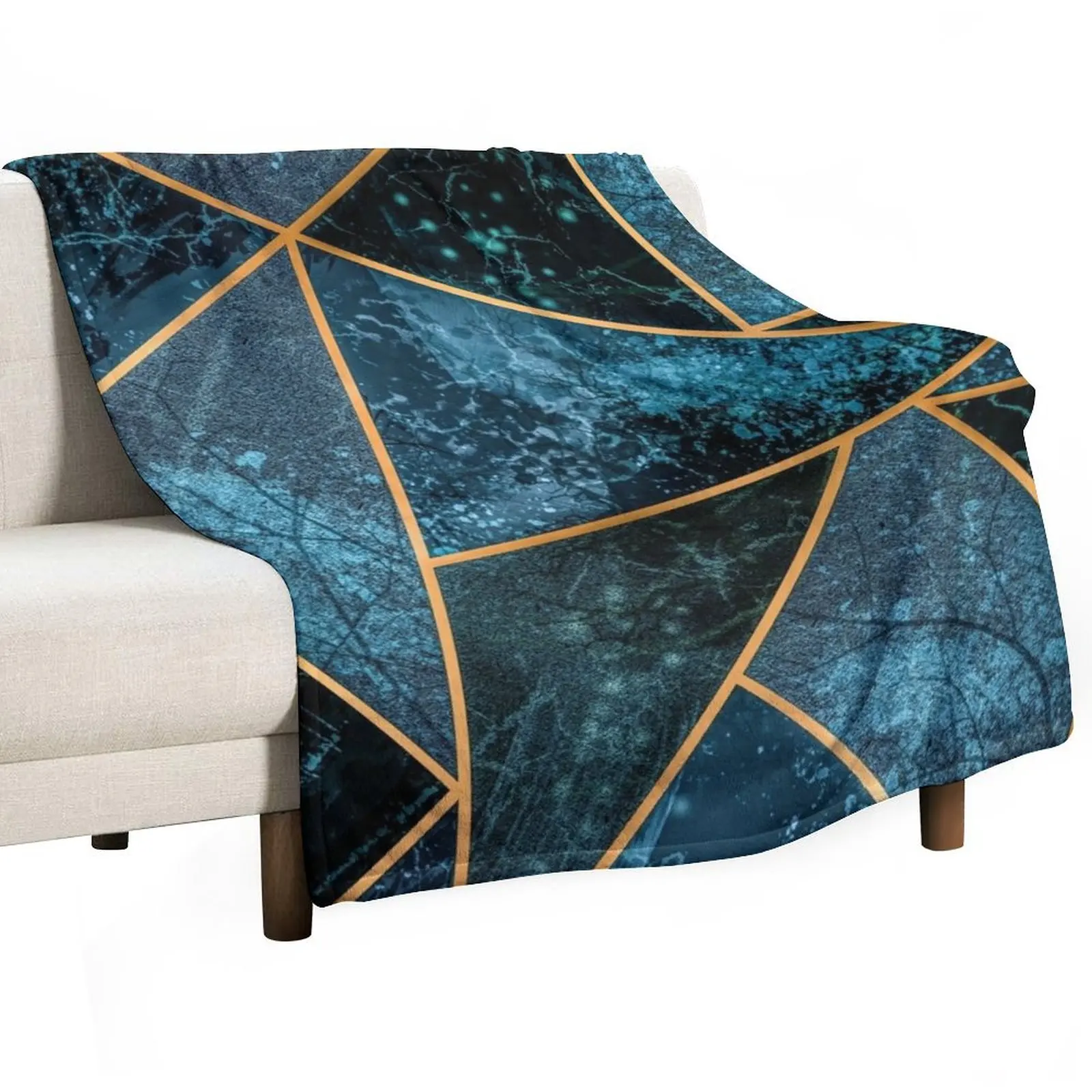 

Deep Teal Stone pattern Throw Blanket Warm Comfortable Blanket for Office Napping