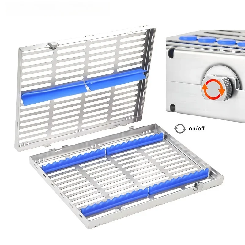 1Pcs Sterilization Trays for Dental Implant Instruments—High-Temperature-Resistant Stainless Steel, Extended-Length Dental Trays