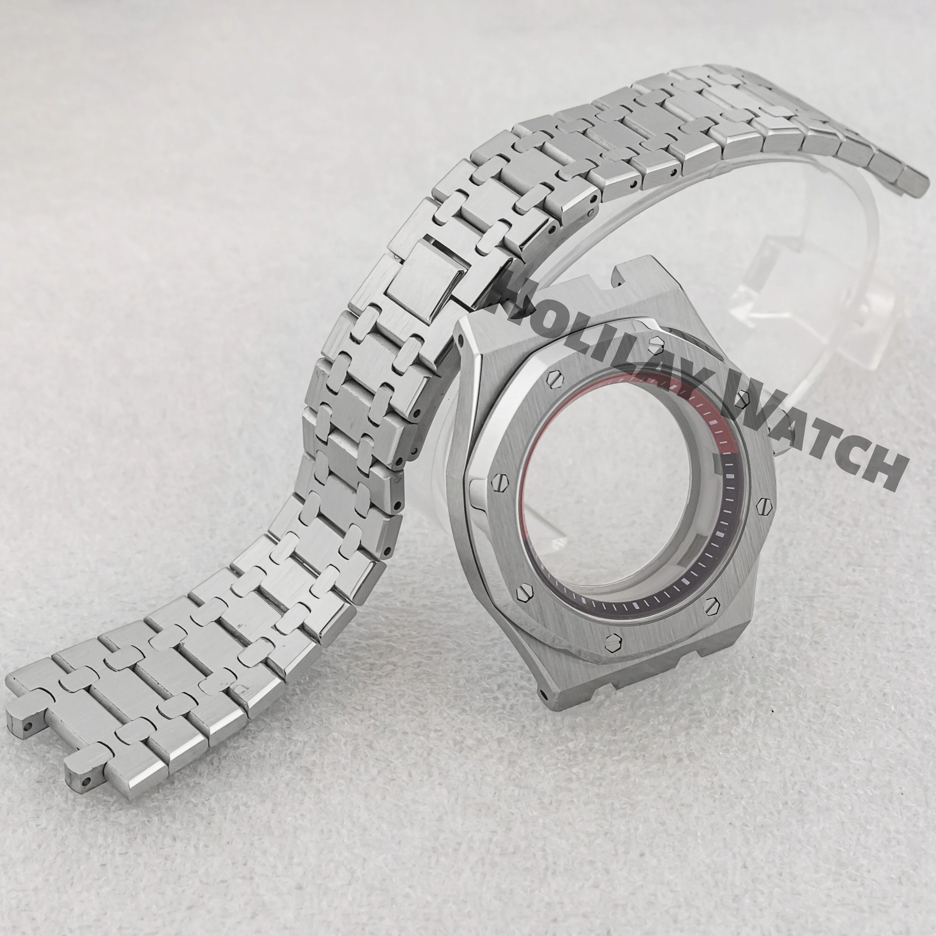 

Sapphire Glass Stainless Steel Watch Case 41mm Octagonal NH35 Watch Case Strap for Royal Oak 31.8mm Dial NH35/NH36 Movement