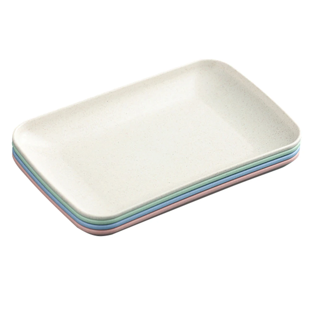 

4pcs Plastic Snack Plates Dried Fruit Tray Candy Nut Serving Container Party Platter Food Serving Dish Portable Snacks Case