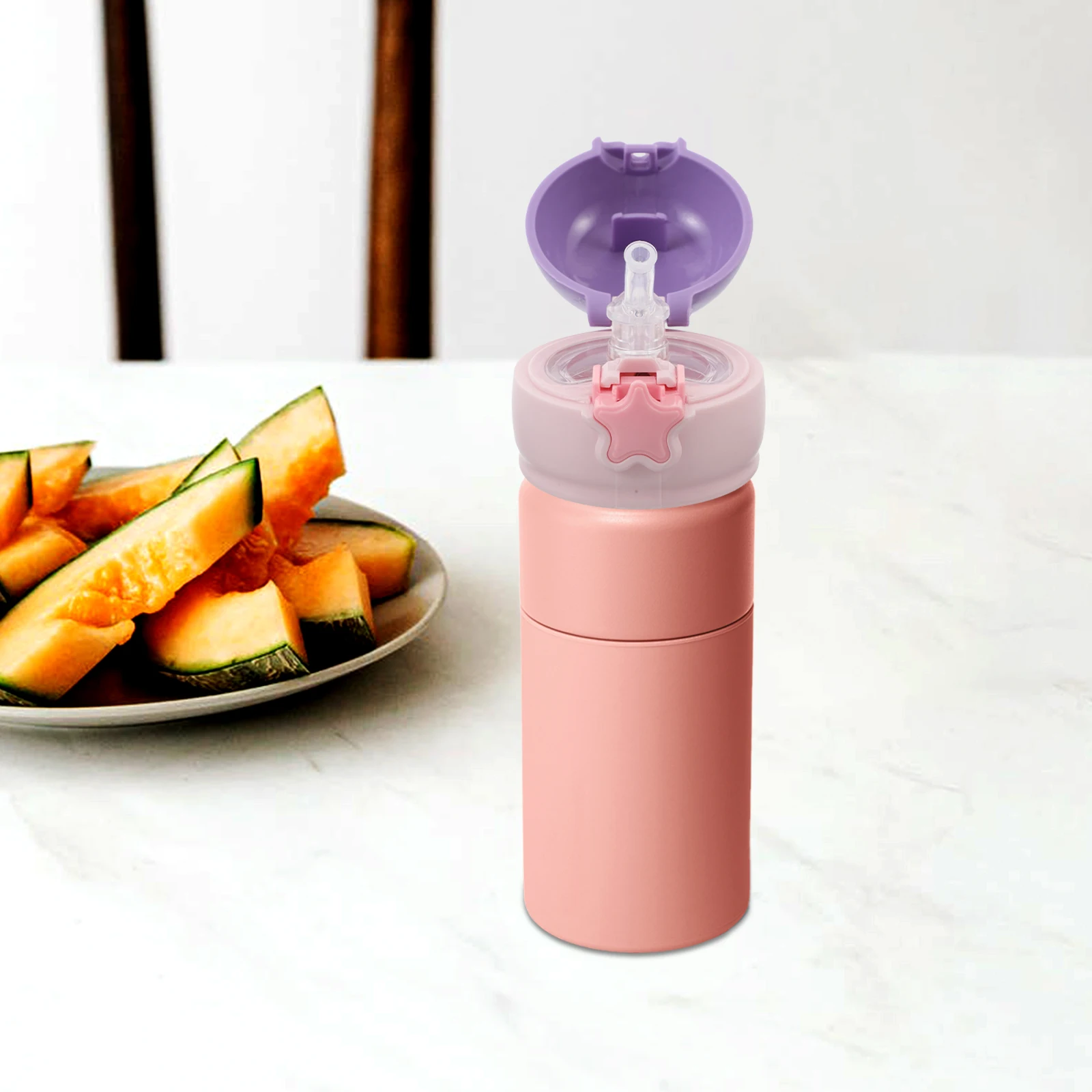 

2Pcs Replacement Lid for Kids Water Bottle Leak-Proof Straw Cap Insulated Screw-on Top for Sports School Travel