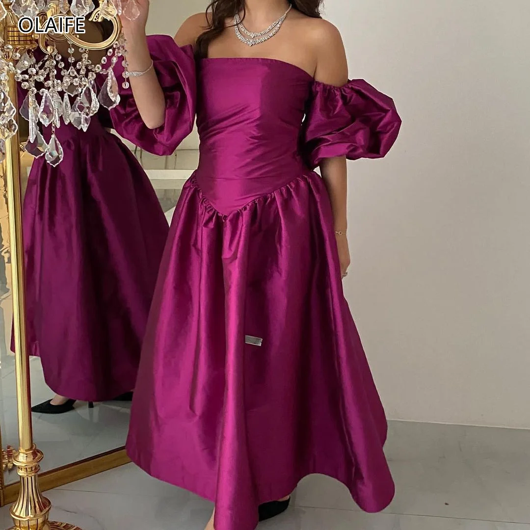 

Puff Sleeve Evening Dresses A Line Princess Prom Dress vestido de gala noche mujer vestidos de fiesta فساتين للمناسبات الرسمية