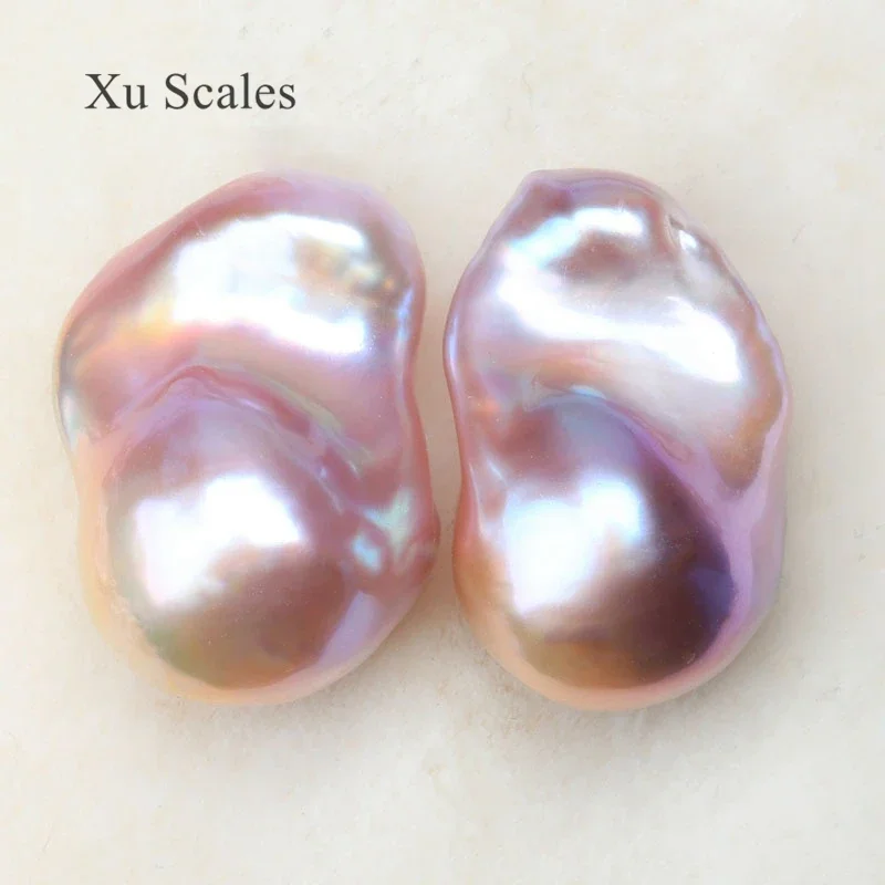 Extra Large 15-30mm Colorful Irregular 100% Natural Freshwater Irregular Baroque Pearl Paired DIY Earrings with Perforations