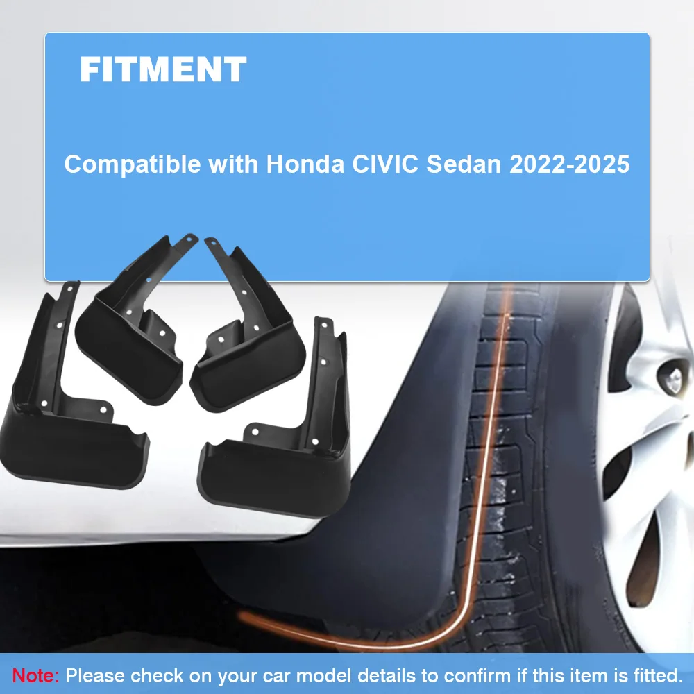 

Car Fender Mudguard Cover For Honda CIVIC Sedan (not fit for Hatchback) 2022 2023 2024 2025 Car Tires Fenders Accessories