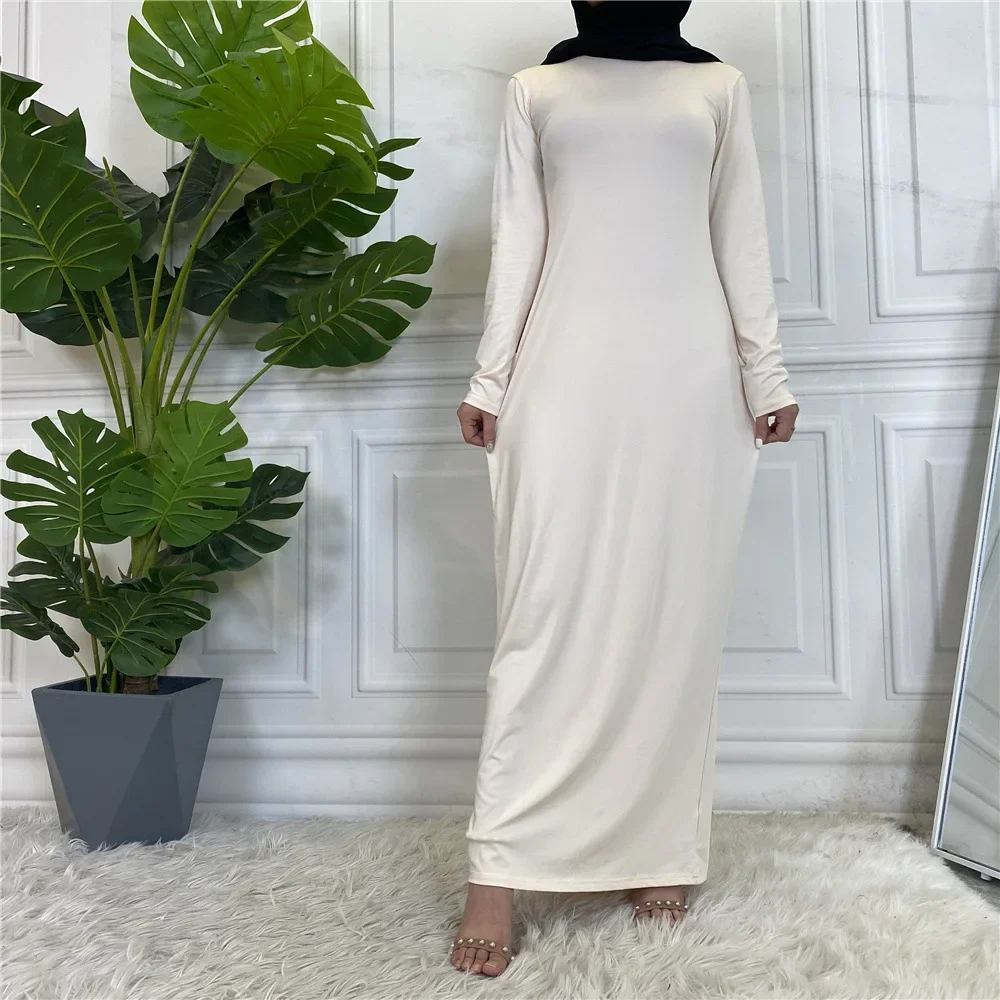 All-Match Muslim Clothes Under Abaya for Women Hijab Inner Dress Dubai Turkey Kaftan Islamic Clothing Casual Vestido Caftan Robe