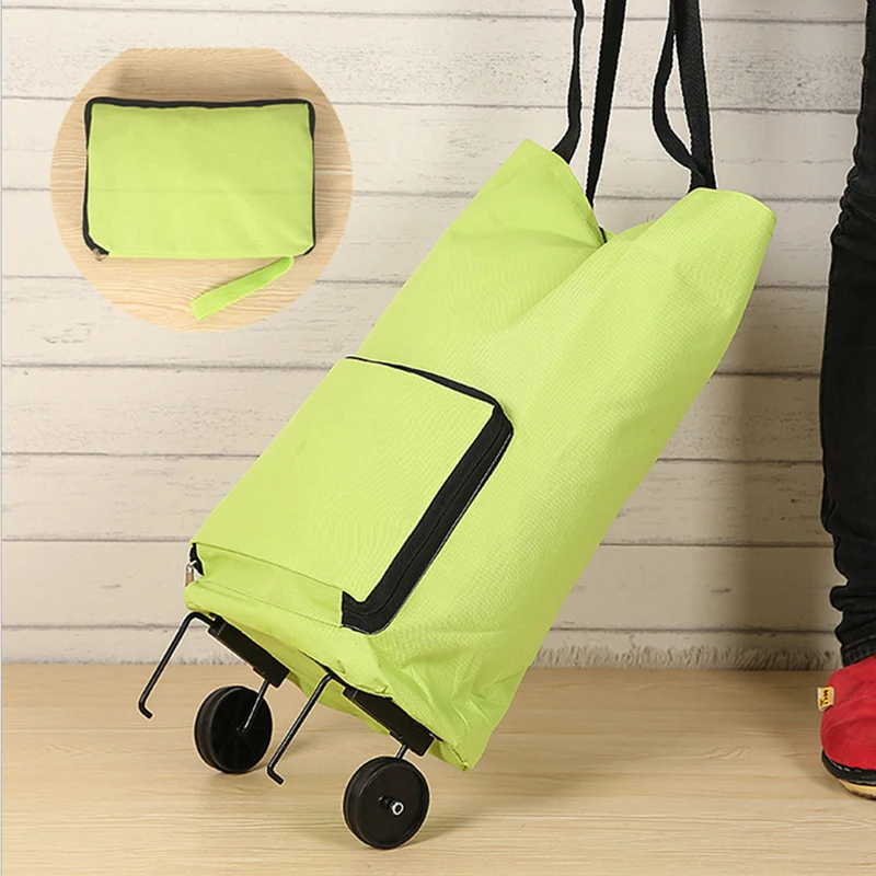 Oxford cloth portable shopping storage bag folding shopping bag roller shopping cart luggage bag