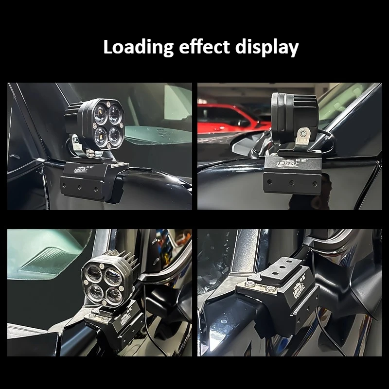 For Toyota Land Cruiser LC300 Car A Pillar Led Spotlight Bracket Front Engine Hood Quick Release Dual Guide Rail Expansion Stand view 5