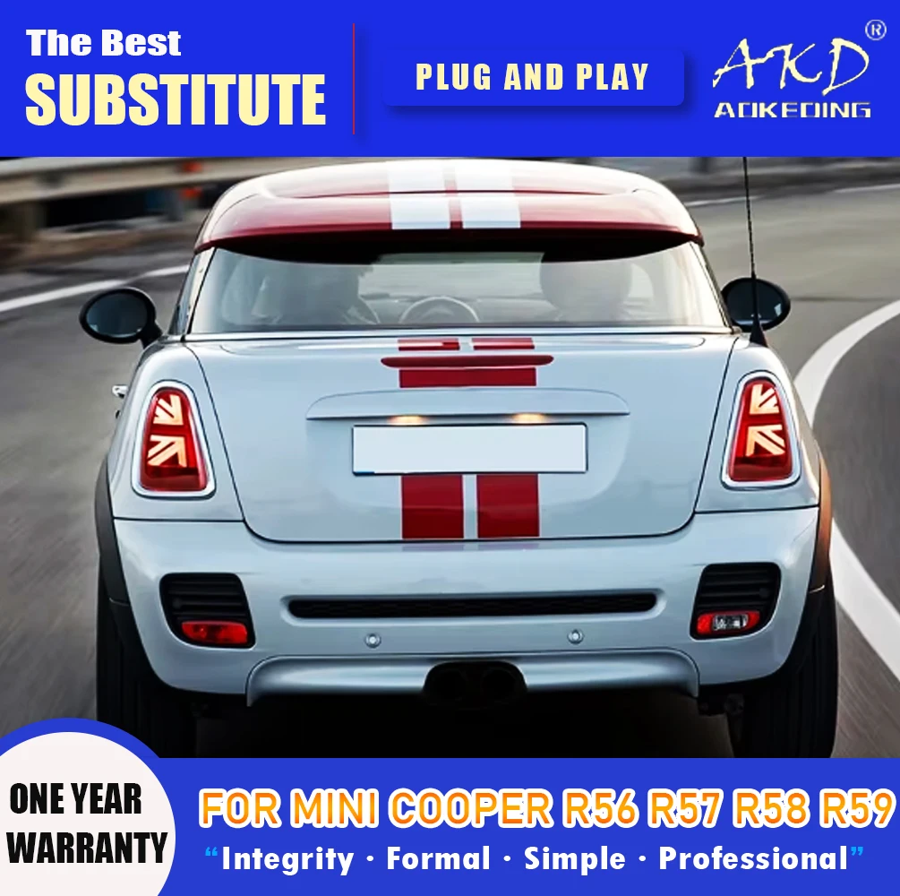 

AKD Tail Lamp for Mini Cooper R56 R57 R58 Tail Lamp LED Tail Light 2007-2013 Rear Fog Brake Turn Signal Automotive Accessories