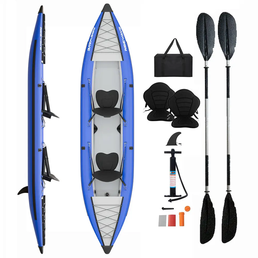 

OEM Design PVC Kayak with Rigid Drop Stitch Floor 2 Person Inflatable Canoe Kayak for Fishing