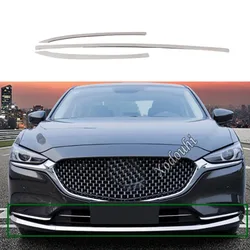 For Mazda 6 Mazda6 Atenza 2020 2021 2022 2023 Cover Engine Stainless Steel Trims Front Bottom Grid Grill Grille Hoods Edge 3Pcs